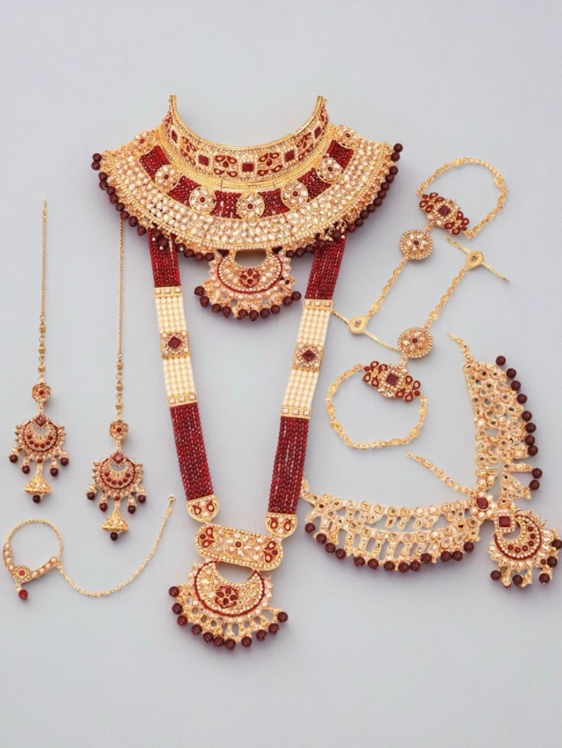 Luxury Gold Plated Kundan Stone Bridal Set - Citarr
