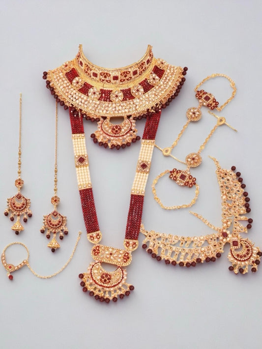 Luxury Gold Plated Kundan Stone Bridal Set - Citarr