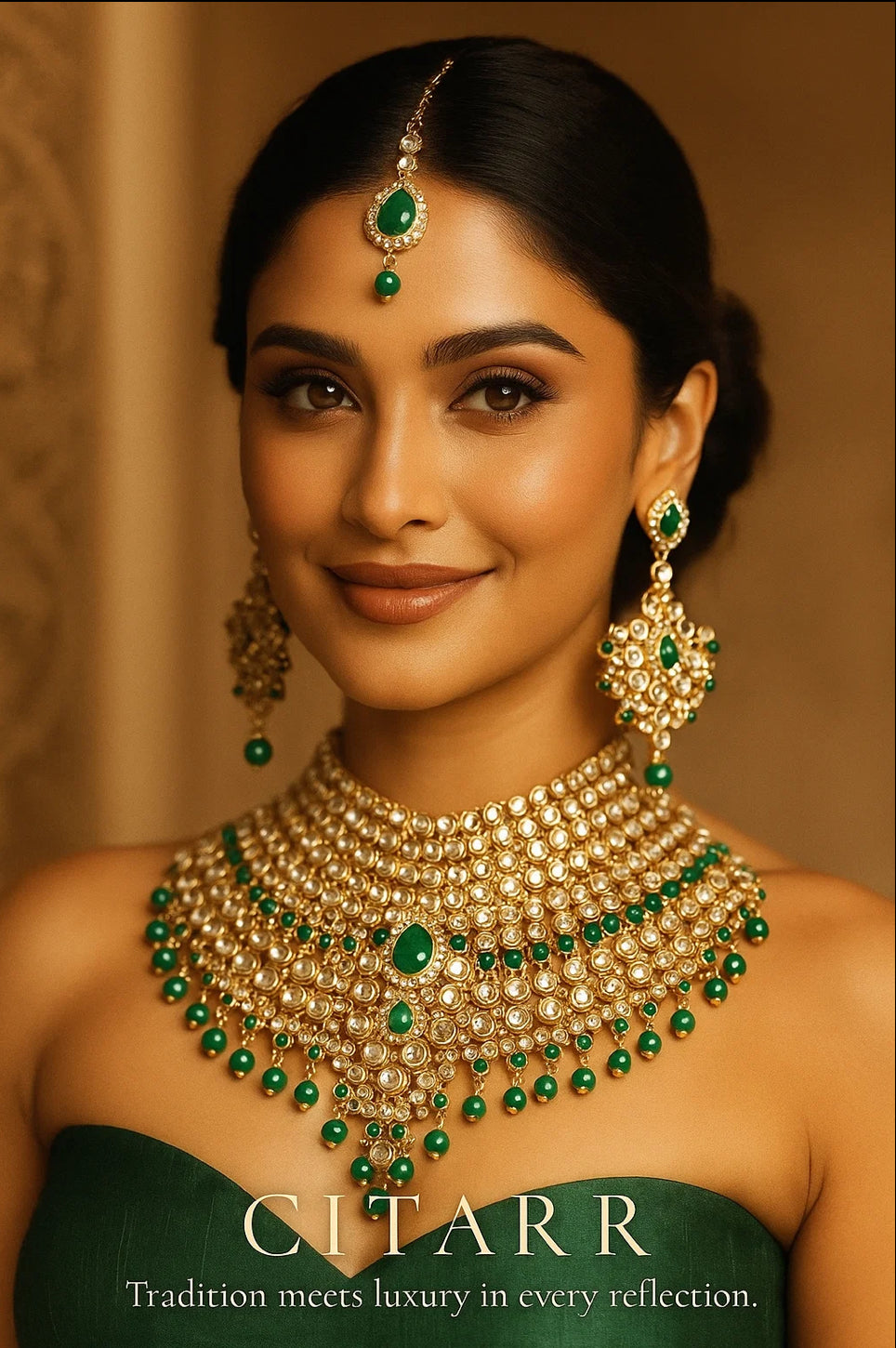 Traditional Gold Plated Kundan Bridal Dulhan Jewellery Set - Citarr