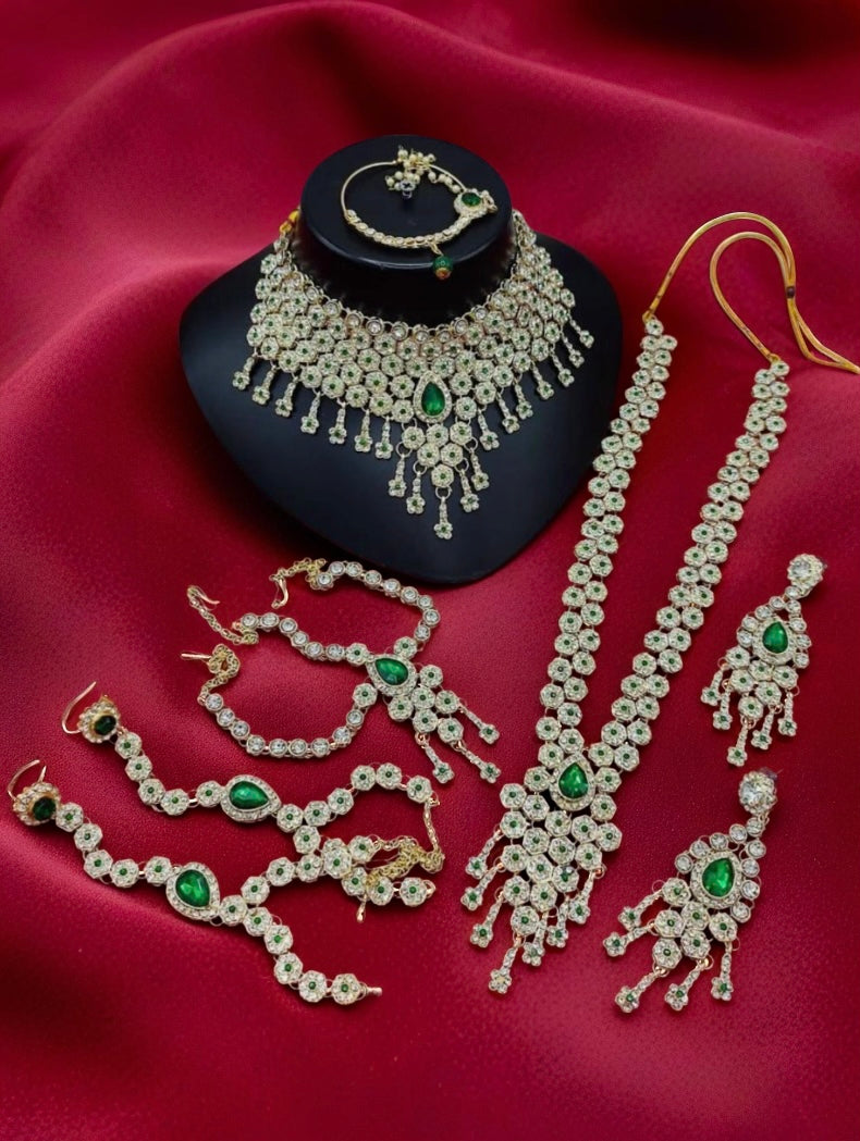 Gold Plated Austrian Stone Bridal Set - Citarr