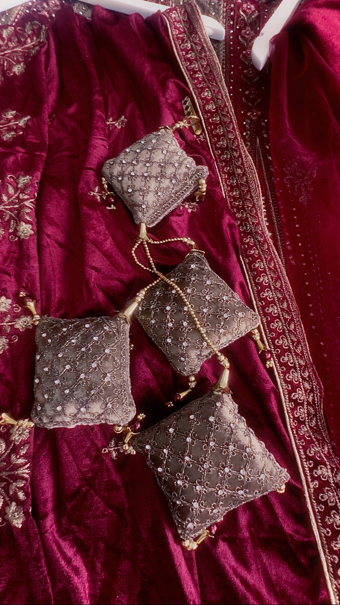 Royal Legacy – Heavily Embroidered Bridal Lehenga Set with Velvet & Net Dupattas