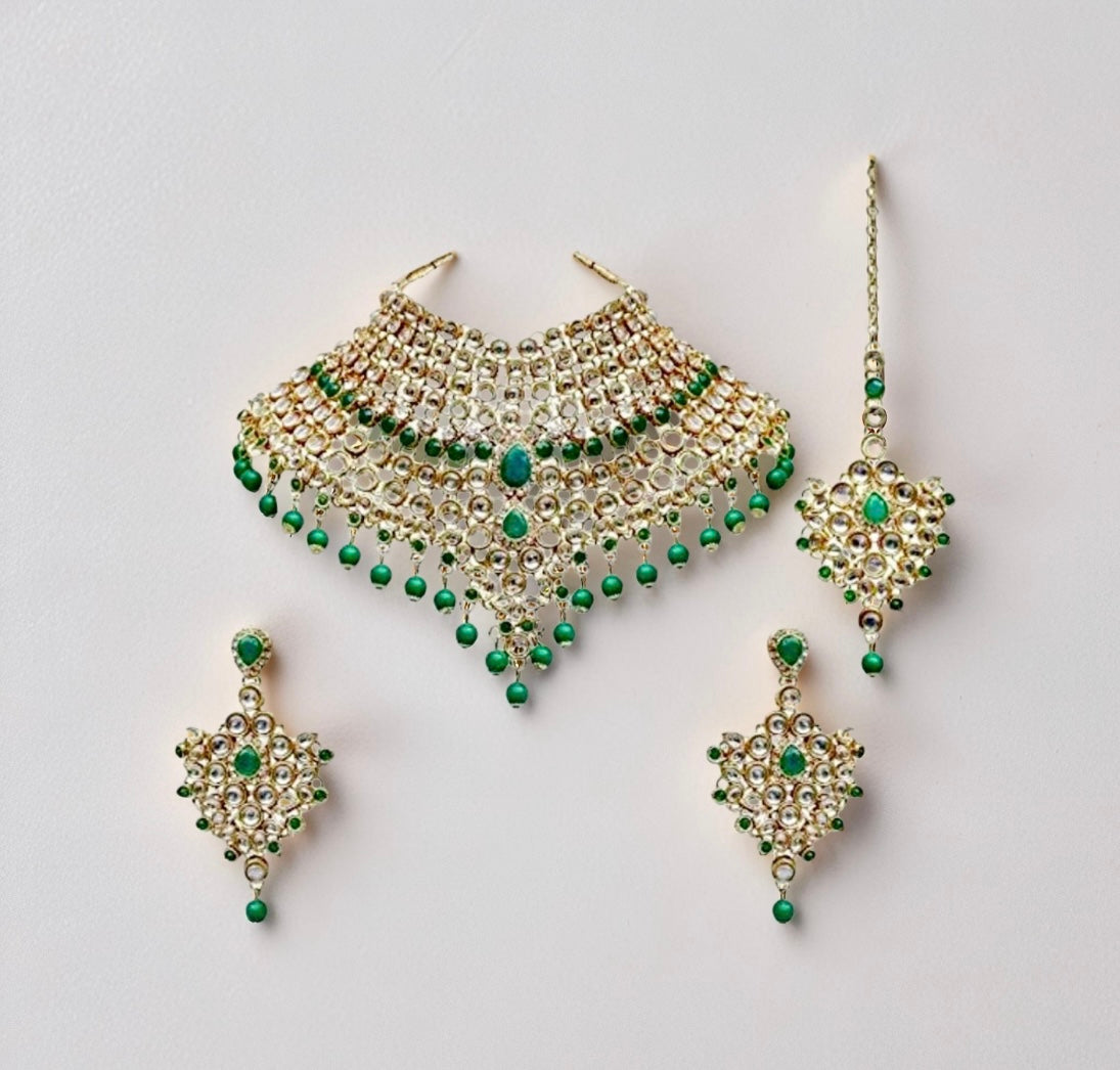 Traditional Gold Plated Kundan Bridal Dulhan Jewellery Set - Citarr