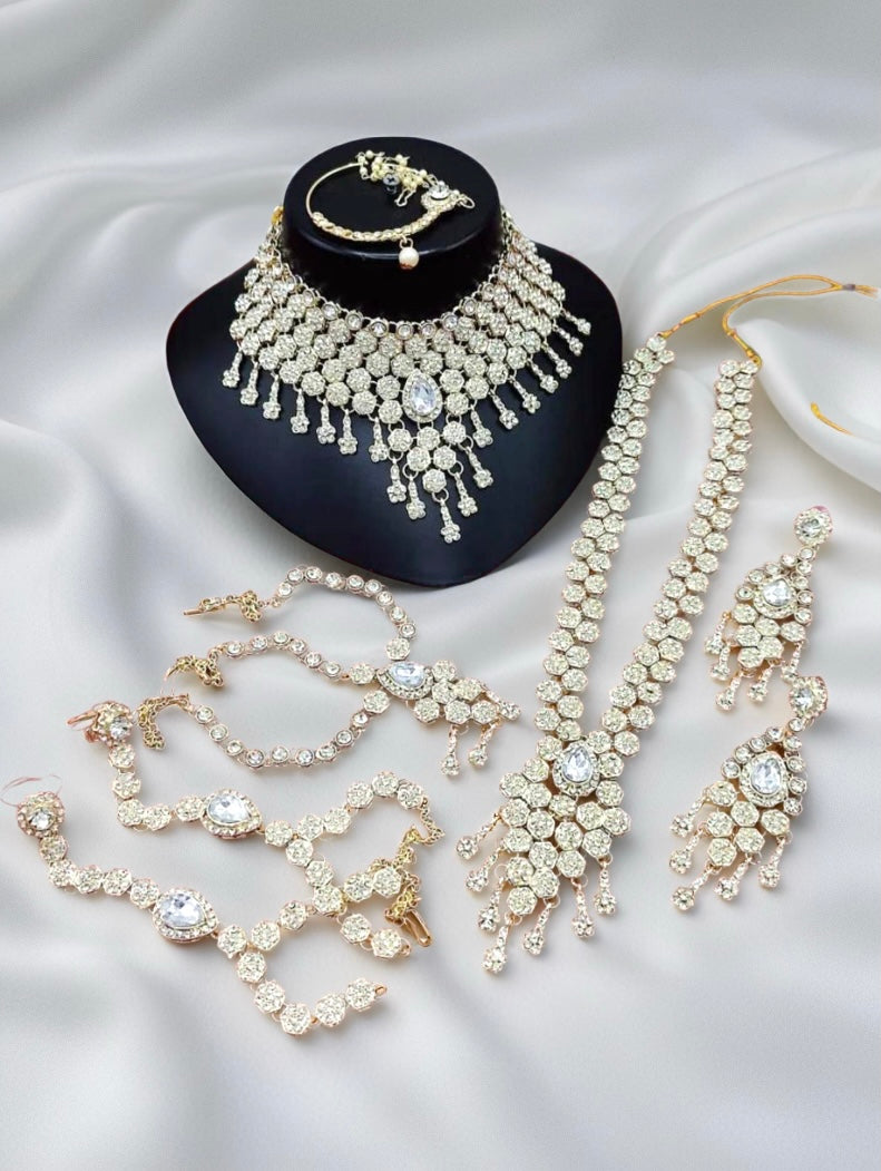 Gold Plated Austrian Stone Bridal Set - Citarr