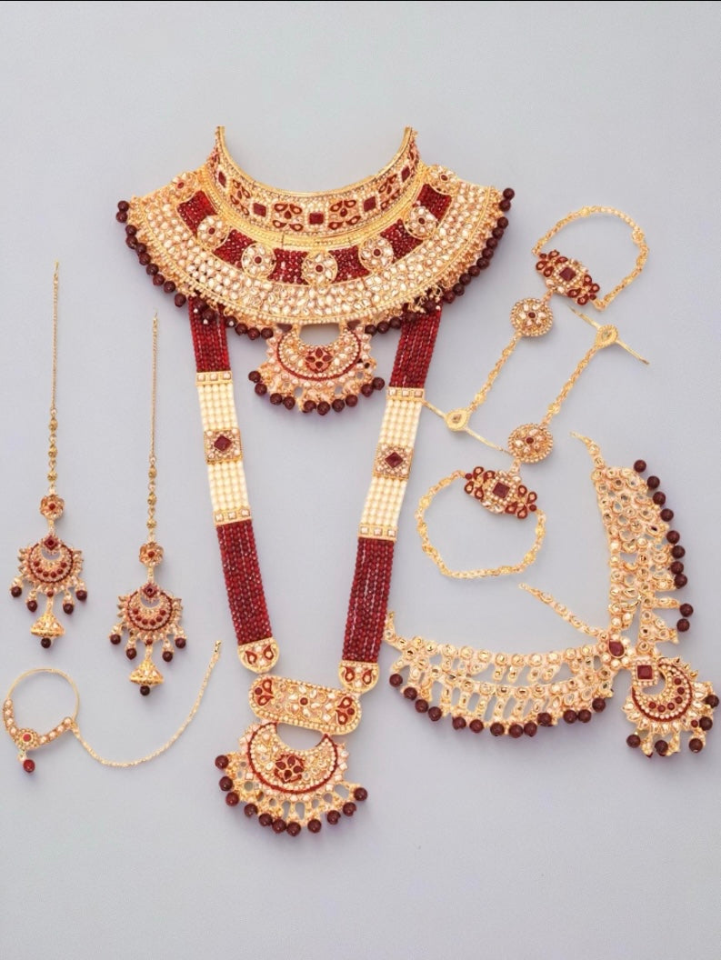 Luxury Gold Plated Kundan Stone Bridal Set - Citarr