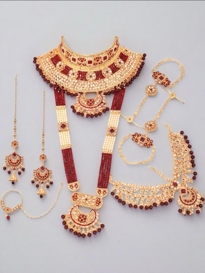 Luxury Gold Plated Kundan Stone Bridal Set - Citarr