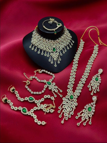 Gold Plated Austrian Stone Bridal Set - Citarr