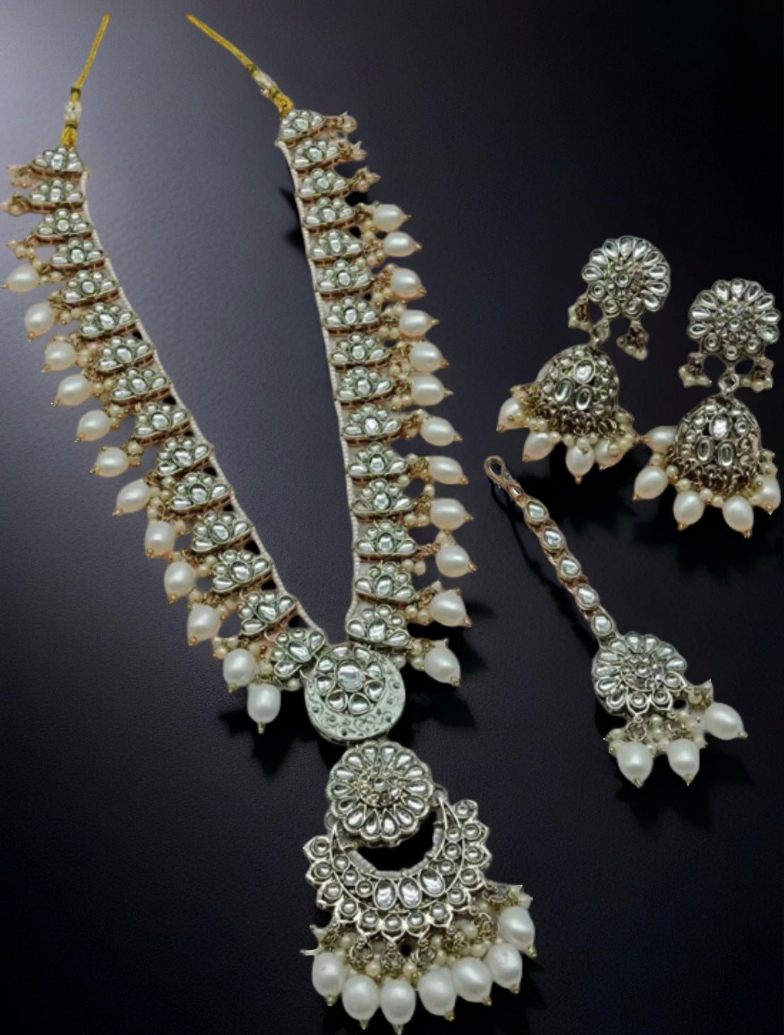 Luxury Gold Plated Kundan Stone And Meenakari Long Necklace Set - Citarr