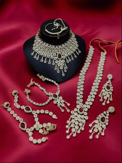 Gold Plated Austrian Stone Bridal Set - Citarr