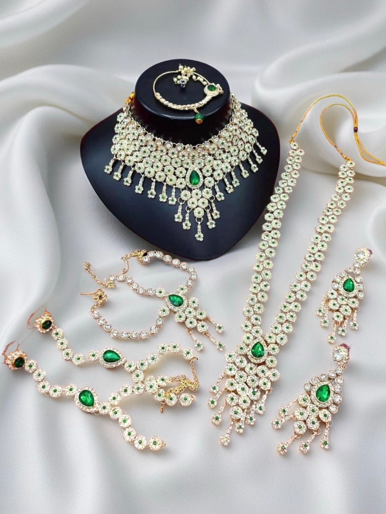 Gold Plated Austrian Stone Bridal Set - Citarr