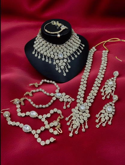 Gold Plated Austrian Stone Bridal Set - Citarr