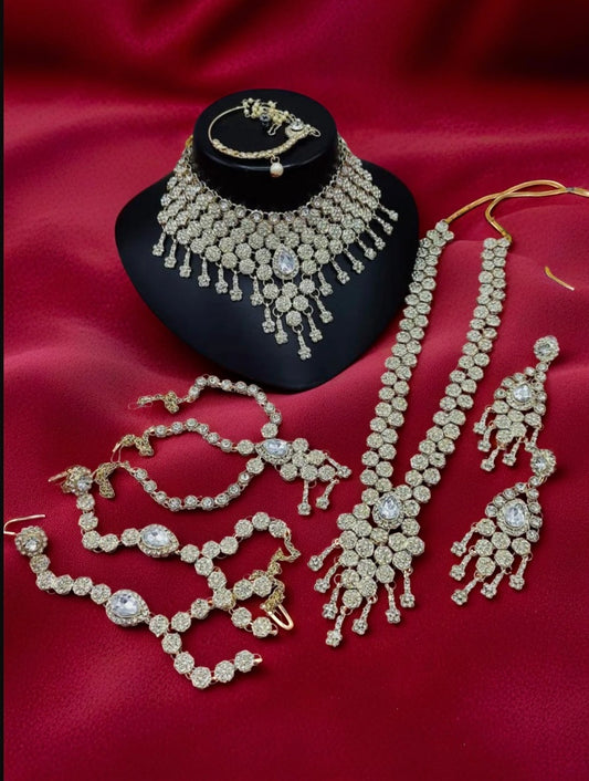Gold Plated Austrian Stone Bridal Set - Citarr