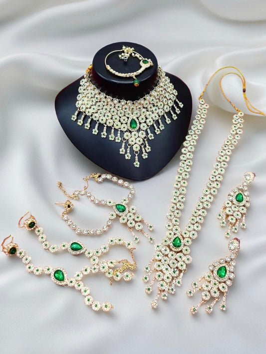 Gold Plated Austrian Stone Bridal Set - Citarr