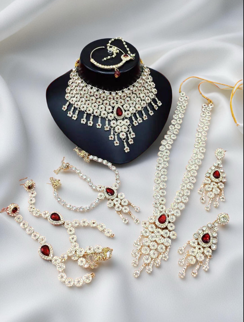 Gold Plated Austrian Stone Bridal Set - Citarr