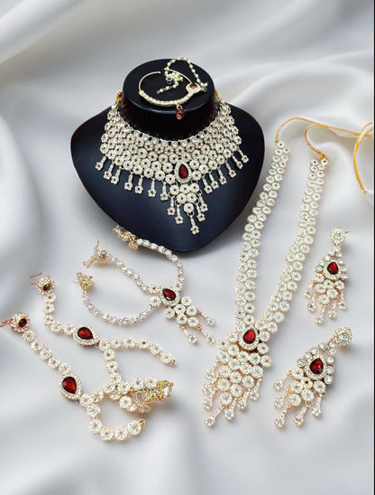 Gold Plated Austrian Stone Bridal Set - Citarr