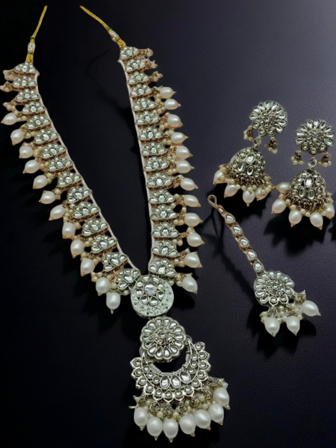 Luxury Gold Plated Kundan Stone And Meenakari Long Necklace Set - Citarr