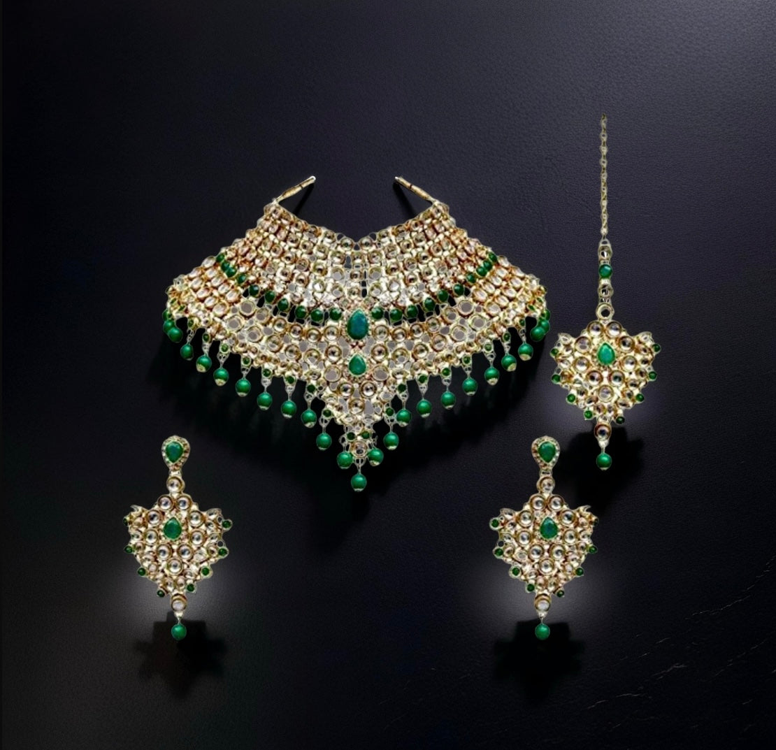 Traditional Gold Plated Kundan Bridal Dulhan Jewellery Set - Citarr