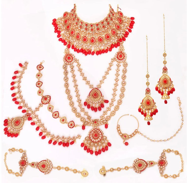 Luxury Gold Plated Kundan Stone Bridal Set - Citarr