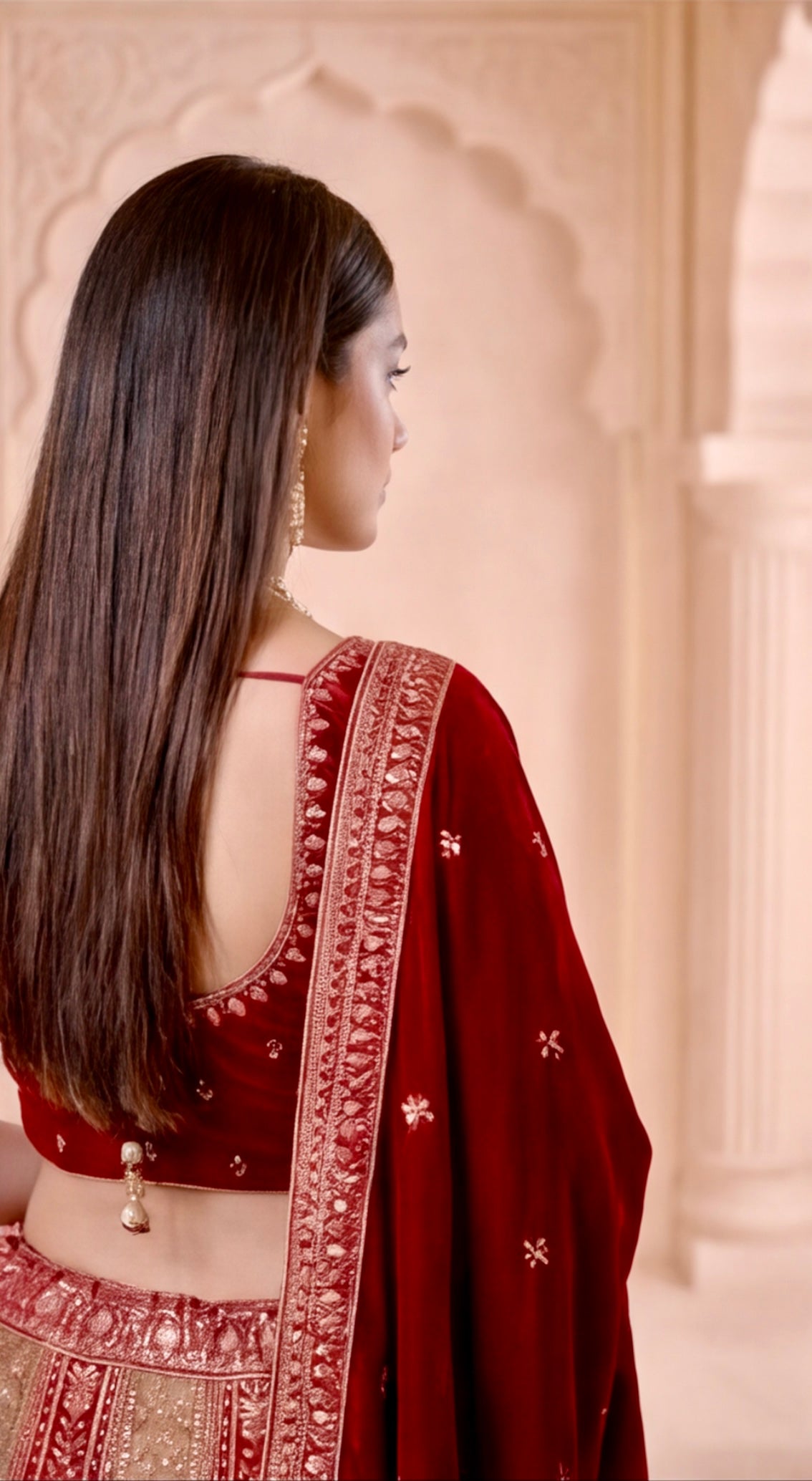 Royal Legacy – Heavily Embroidered Bridal Lehenga Set with Velvet & Net Dupattas