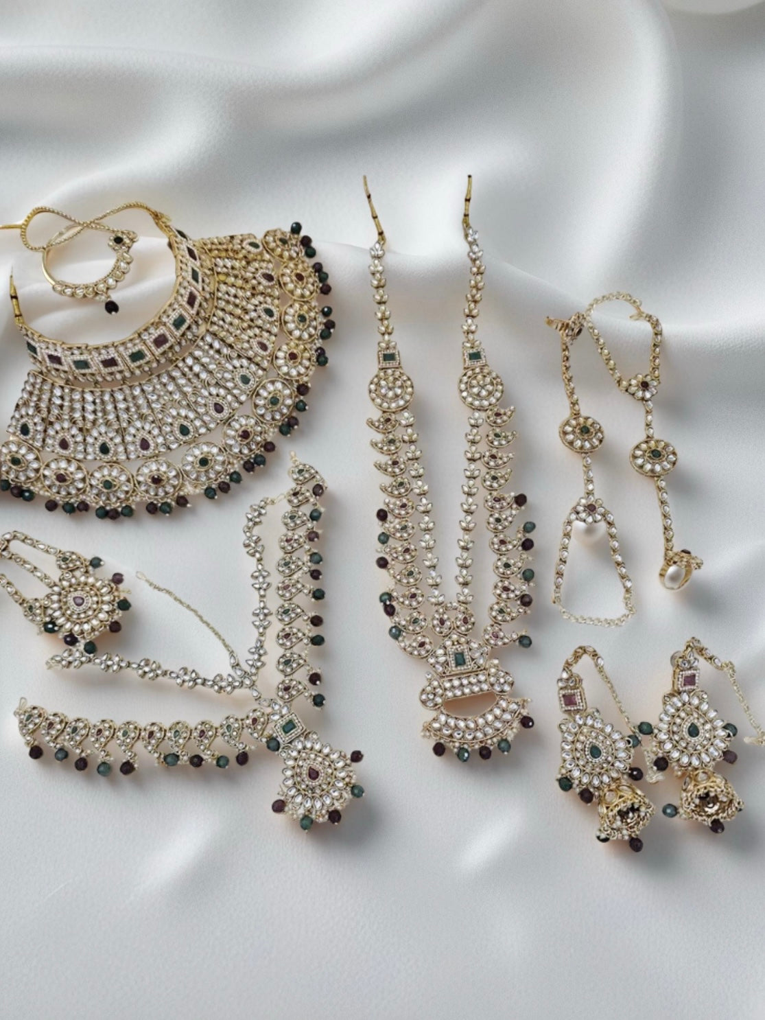 Luxury Gold Plated Kundan Stone And Beads Bridal Set - Citarr