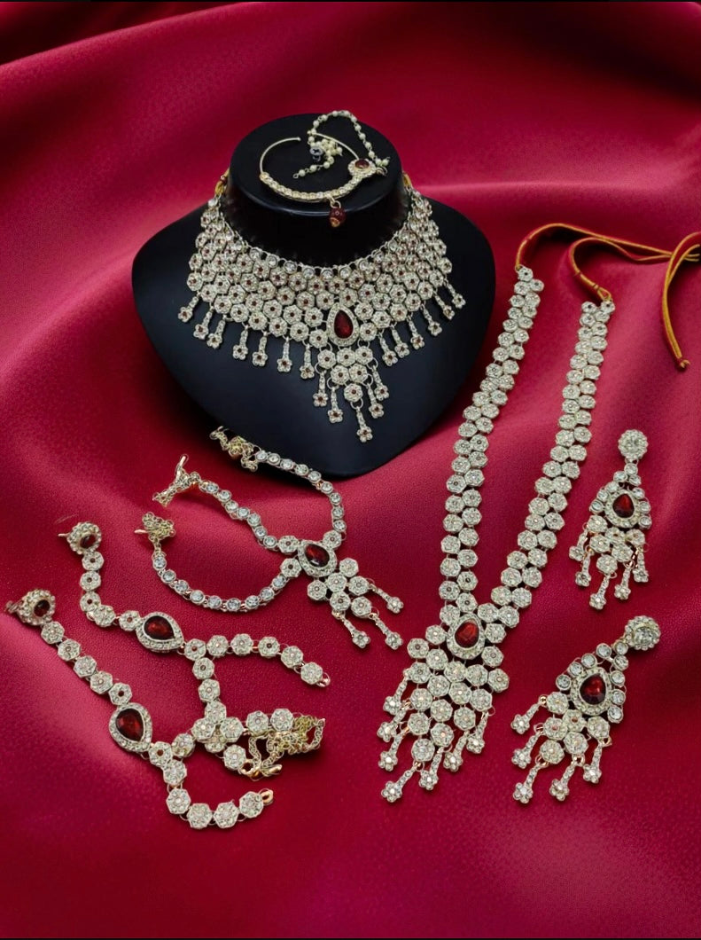 Gold Plated Austrian Stone Bridal Set - Citarr