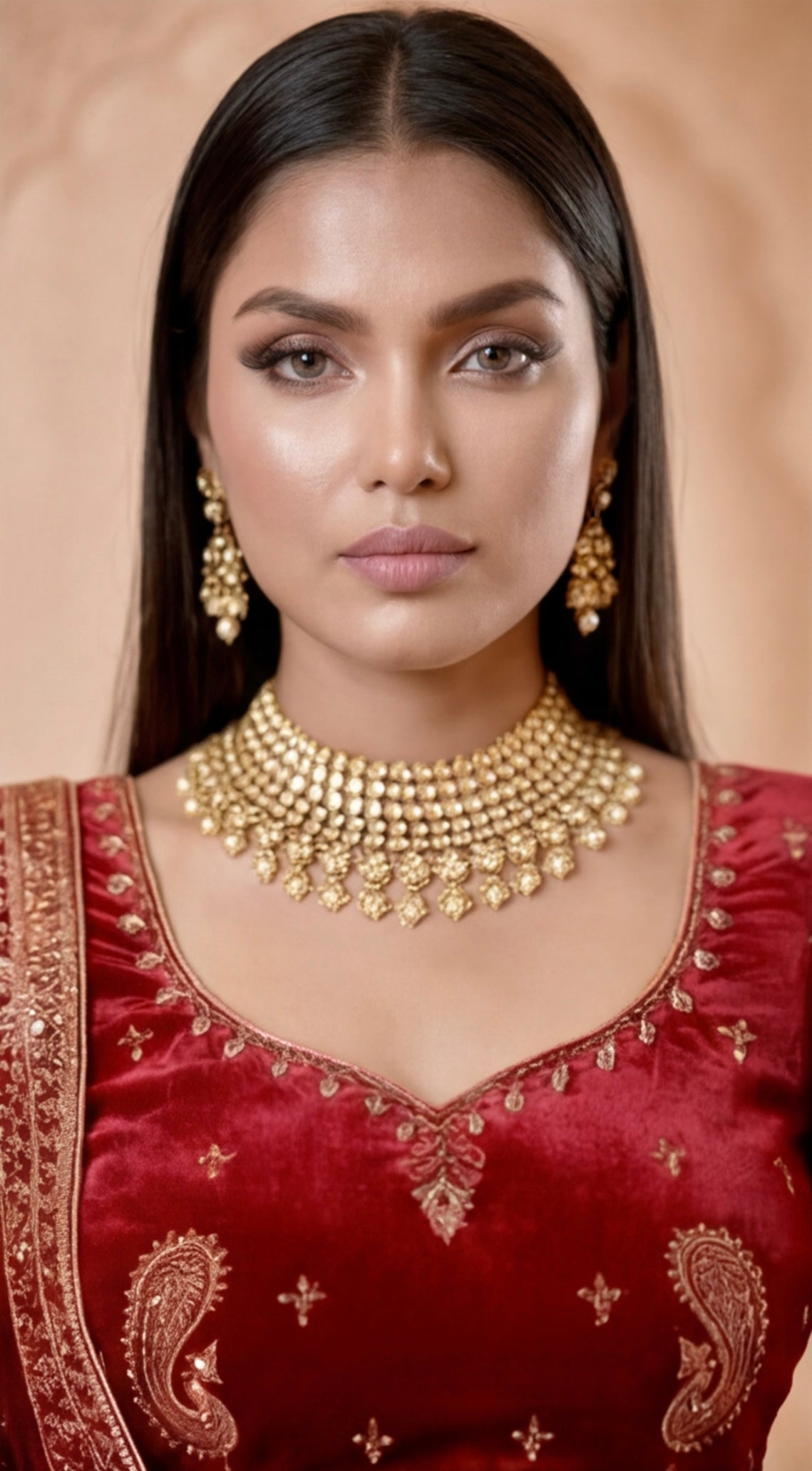 Royal Legacy – Heavily Embroidered Bridal Lehenga Set with Velvet & Net Dupattas