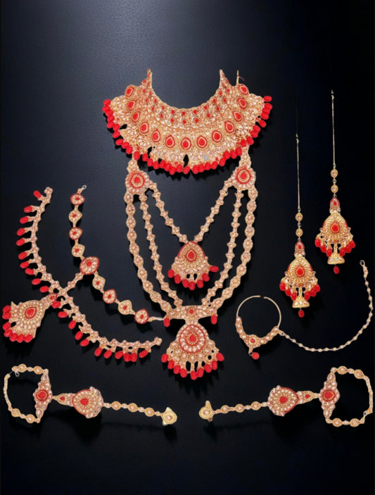 Luxury Gold Plated Kundan Stone Bridal Set - Citarr