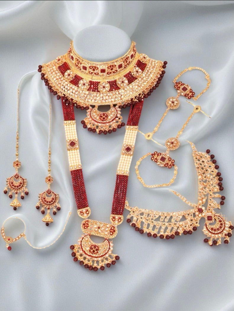 Luxury Gold Plated Kundan Stone Bridal Set - Citarr