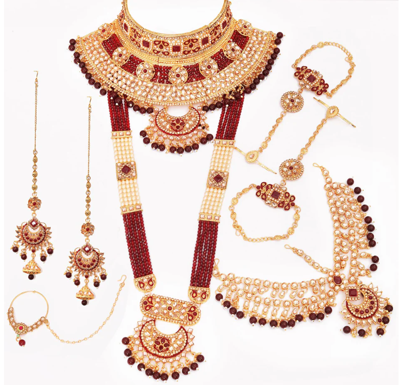 Luxury Gold Plated Kundan Stone Bridal Set - Citarr